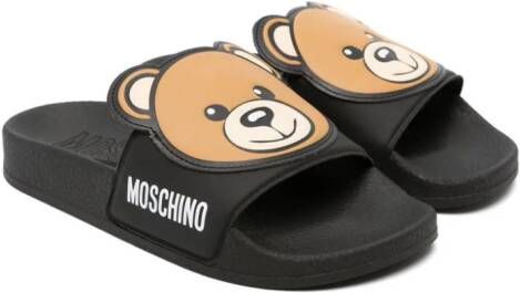 Moschino Kids Teddy Bear open-toe slides Black