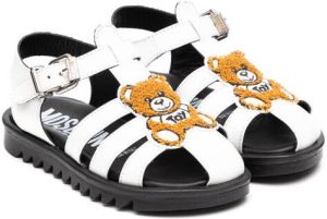 Moschino Kids teddy bear-patch flat sandals Black