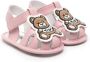 Moschino Kids Teddy Bear-patch leather sandals Pink - Thumbnail 1