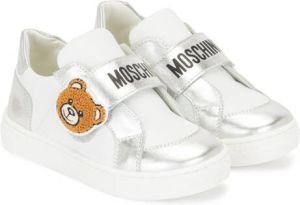 Moschino Kids Teddy Bear patch low-top sneakers Silver