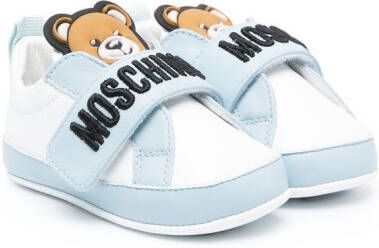 Moschino Kids Teddy Bear-patch pre-walker White