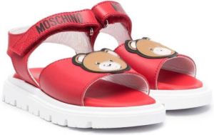 Moschino Kids Teddy Bear-patch sandals Red
