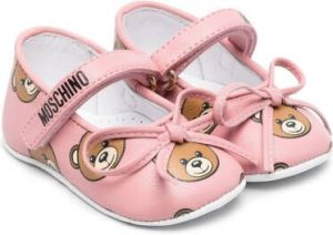 Moschino Kids teddy-bear print shoes Pink