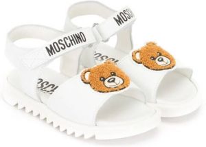 Moschino Kids Teddy Bear shark-sole sandals White
