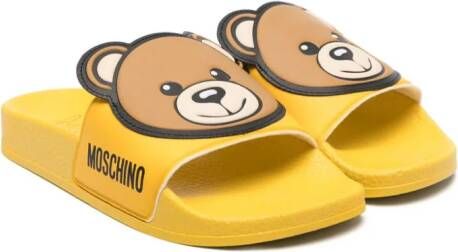 Moschino Kids Teddy Bear slides Yellow