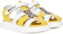 Moschino Kids Teddy Bear touch-strap leather sandals Yellow - Thumbnail 1