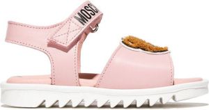 Moschino Kids teddy bear touch-strap sandals Pink