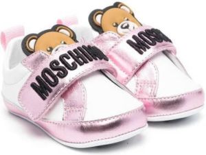 Moschino Kids Teddy Bear touch-strap sneakers Pink