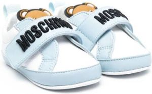 Moschino Kids Teddy logo-embroidered sneakers Blue