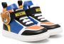 Moschino Kids Teddy-patch colour-block high-top sneakers Black - Thumbnail 1