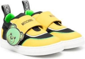 Moschino Kids teddy patch colourblock sneakers Yellow