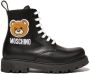 Moschino Kids Teddy patch lace-up boots Black - Thumbnail 1