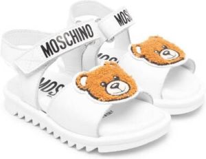 Moschino Kids teddy patch sandals White