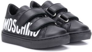 Moschino Kids touch strap logo sneakers Black