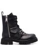 Moschino lace-up leather ankle boots Black - Thumbnail 1