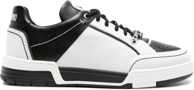 Moschino lace-up leather sneakers White