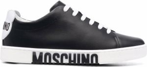 Moschino lace-up leather trainers Black
