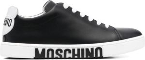 Moschino lace-up leather trainers Black