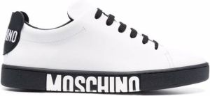 Moschino lace-up leather trainers White