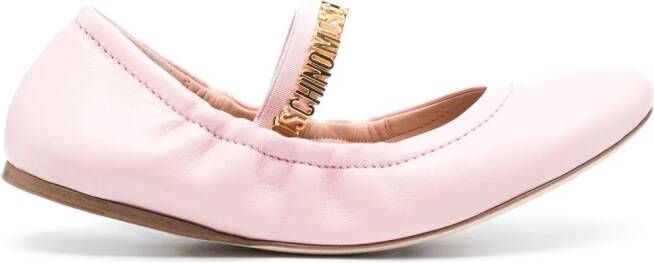 Moschino leather ballerina shoes Pink