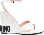 Moschino logo 90mm wedge-heel sandals White - Thumbnail 1