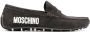 Moschino logo-appliqué suede loafers Black - Thumbnail 1