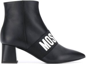 Moschino logo band ankle boots Black