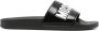 Moschino logo-debossed open-toe slides Black - Thumbnail 1