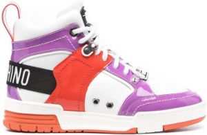 Moschino logo-detail high-top sneakers Purple