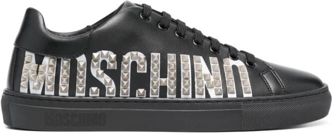 Moschino logo-embellished leather sneakers Black