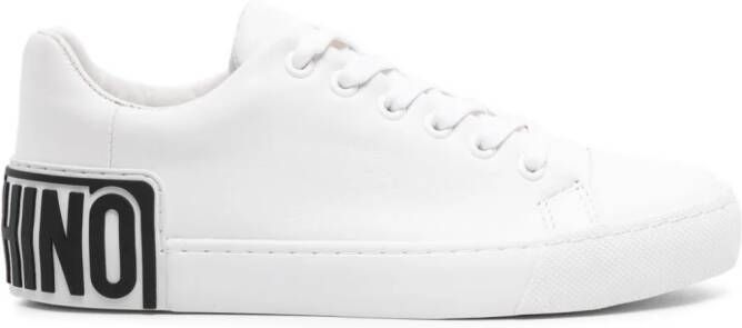 Moschino logo-embellished leather sneakers White