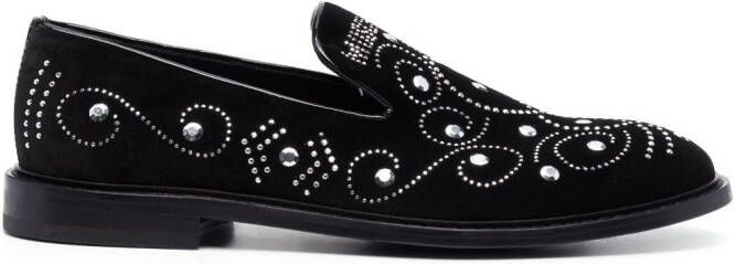Moschino logo-embellished round-toe loafers Black