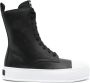 Moschino logo-embossed high-top sneakers Black - Thumbnail 1