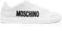 Moschino logo-embossed lace-up leather sneakers Grey - Thumbnail 1