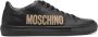 Moschino logo-embossed leather sneakers Black - Thumbnail 1
