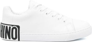 Moschino logo-embossed leather sneakers White