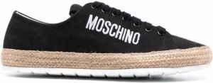 Moschino logo-embroidered suede espadrilles Black