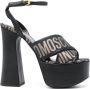 Moschino logo-jacquard 140mm sandals Black - Thumbnail 1