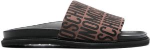 Moschino logo-jacquard 30mm slides Brown