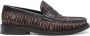 Moschino logo-jacquard canvas loafers Brown - Thumbnail 1