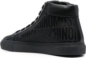 Moschino logo-jacquard high-top sneakers Black