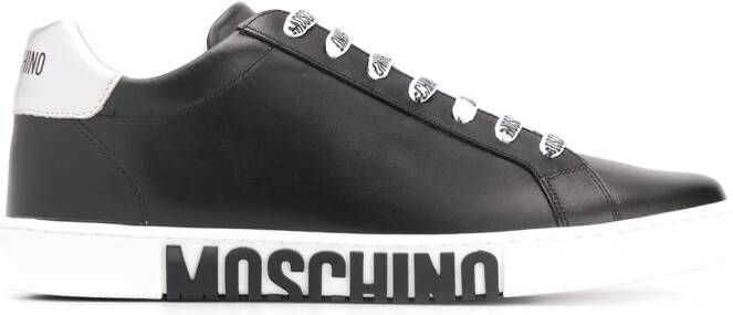 Moschino logo leather sneakers Black