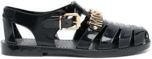 Moschino logo-letter jelly sandals Black