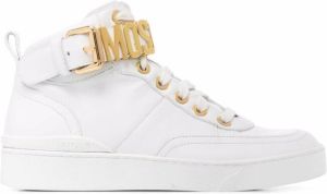 Moschino logo-lettered high-top sneakers White