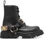 Moschino logo-lettering ankle boots Black - Thumbnail 1
