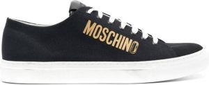 Moschino logo-lettering lace-up sneakers Black