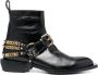 Moschino logo-lettering leather boots Black - Thumbnail 1