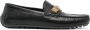 Moschino logo-lettering leather loafers Black - Thumbnail 1