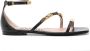 Moschino logo-lettering leather sandals Black - Thumbnail 1