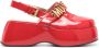 Moschino logo-lettering slingback wedge clogs Red - Thumbnail 1